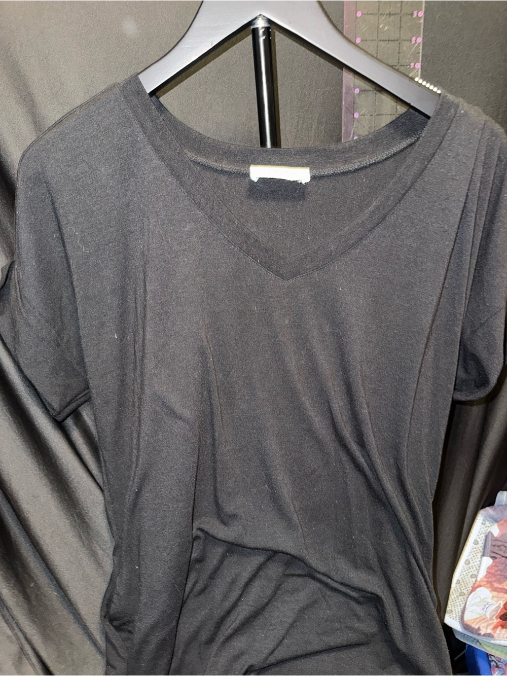 Zenana Outfitters Black V-Neck Short Sleeve Tee shirt dress with pockets